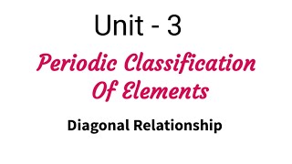 Diagonal Relationship  Periodic Classification Of Elements  TN 11 Chemistry  Unit 3  in tamil [upl. by Sedgewinn]