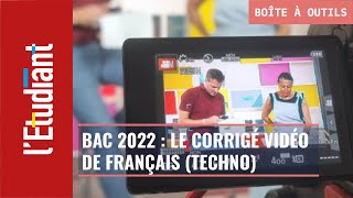 Bac technologique 2022  le corrigé vidéo de lépreuve de français [upl. by Lucania16]