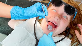 BEiNG BRAVE at the DENTiST Adley Niko amp Navey visit for a tooth check up then backyard ice cream [upl. by Leaw]