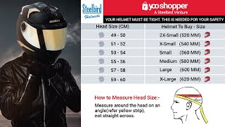 Steelbird Helmet Size Guide India For Best Fitting [upl. by Codie]