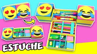 😍 DIY ESTUCHE EMOJIS Triple ☝️EPISODIO 19 Como hacer LAPICERA EMOJIS  Manualidades aPasos [upl. by Sirraf]