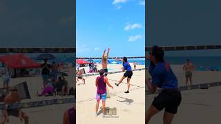 TRIPLE Block with a FACE BLOCK🤯🛡️volleyball beachvolleyball avp tribourne ryanwilcox avp2024 [upl. by Hyacintha399]