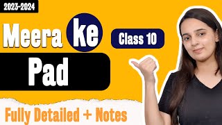 Meera Ke Pad Class 10 Hindi  Meera Ke Pad Class 10 Sparsh Chapter 2  Batch 20232024 [upl. by Peirce]