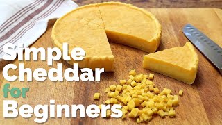 Home Cheesemaking  no special equipment required  Easy Farmhouse Cheddar Hard Cheese Recipe [upl. by Odlanier]