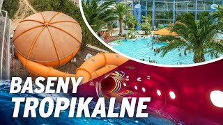 Tropical Indoor Water Park in Poland Baseny Tropikalne Water Slides [upl. by Nessi]