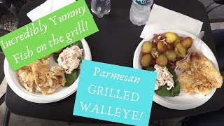 Amazing Grilled Walleye with potatoes and seafood salad [upl. by Dall]