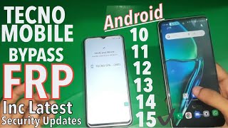 Tecno Mobile FRP 🔥 Bypass FRP on ALL Tecno Phone Android 101112131415✔️ 2024 [upl. by Lerim]