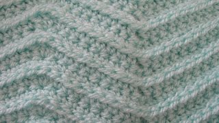 Ripple Zig Zag Crochet Stitch  Left Handed Crochet Tutorial [upl. by Raamaj]