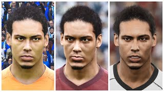 Virgil Van Dijk Face Evolution PES 2017 to eFootball 2022 [upl. by Maher]