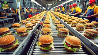 How McDonalds Hamburgers Are Made in a Factory  Hamburgers Factory Process [upl. by Eciened]