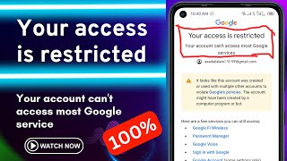 Your access is restricted  Your account cant access most Google service [upl. by Adah85]