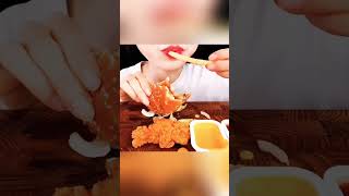 ASMR MUKBANG EATING SPICY CHICKEN BURGER WITH SOUCE chickenburger shorts [upl. by Atat]