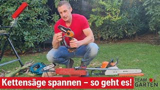 Kettensäge spannen so gehts  wie Du deine Kettensäge richtig spannst [upl. by Jeffers104]