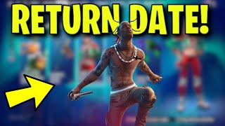 TRAVIS SCOTT SKIN RETURN DATE in FORTNITE ITEM SHOP Travis Scott Skin Returning in Fortnite 2024 [upl. by Terry412]