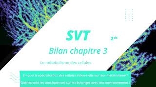 Le métabolisme des cellules SVT 2de [upl. by Sherman]