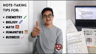 how to take notes DEPENDING ON THE SUBJECT study tips from a HARVARD student  PART 1 [upl. by Ammej]