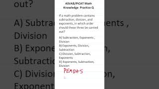 ASVABPiCAT Math Knowledge Practice Test Question Order of Operations PEMDAS acetheasvab [upl. by Legnaleugim]