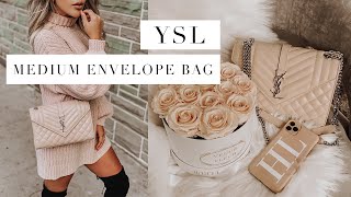 BAG REVIEW Medium Envelope YSL Bag in Marble Pink [upl. by Andryc]