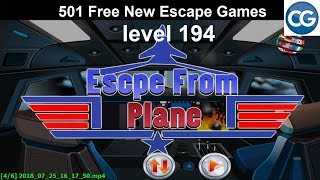 Walkthrough 501 Free New Escape Games level 194  Escape from plane  Complete Game [upl. by Redmer]