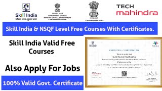 Skill India amp NSQF Level Free Courses With Certificates 2024 Free Govt Certificate SunilTechpoint [upl. by Irmine]