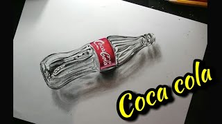 Dibujando envase de Coca cola 3D  Drawing Coca cola container 3D  steve drawing [upl. by Ykcub]