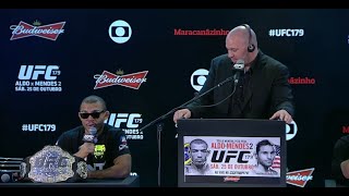 UFC 179 Aldo vs Mendes 2  PostFight Press Conference [upl. by Nahtanhoj]