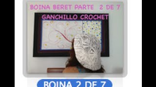 2 DE 7 COMO TEJER GORRO BOINA DISEÑO PIÑAS GANCHILLO CROCHET DIY TUTORIAL [upl. by Tobiah]