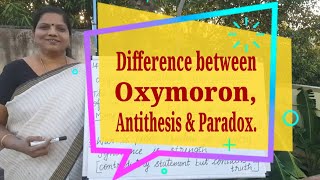 Difference between oxymoron antithesis and paradox [upl. by Aneelad]