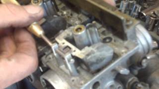 Mikuni carb float pin removal [upl. by Drofiar]