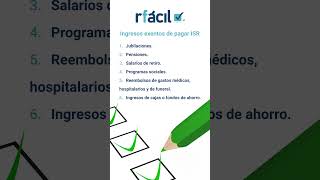 Ingresos exentos de pagar ISR [upl. by Annamarie]