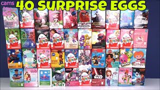 40 Chocolate Surprise Eggs Kinder Opening Toys Snoopy Barbie Peppa Pig PJ MASKS Egg [upl. by Mair]