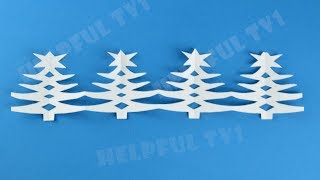 Paper Cutting Design❄️Amazing Christmas Decoration DIY paper garland Christmas Tree New Year [upl. by Kynthia779]