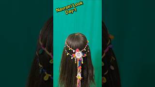 How to creat special hairstyle look for Navrati day1❤️ [upl. by Chico579]