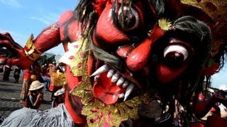 Indonesian Hindus parade before Day of Silence [upl. by Novonod]