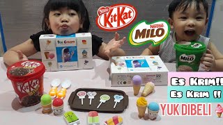 Makan Es Krim Sambil Mainan Jual Jualan ❤ Milo Cup amp KitKat Bites Cup  Mainan Anak Ice Cream Set [upl. by Esinet928]