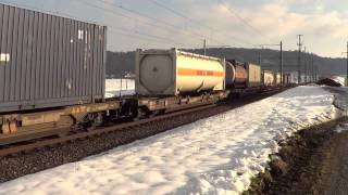 Bahnverkehr in Herzogenbuchsee am 160213  Abwechslungsreicher Verkehr [upl. by Meridith]