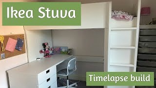 Ikea Stuva assembly  how to build the loft bed in time lapse [upl. by Azzil]