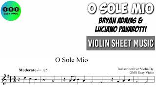 Karaoke  O Sole Mio  Bryan Adams  Violin Shee Music [upl. by Brande]