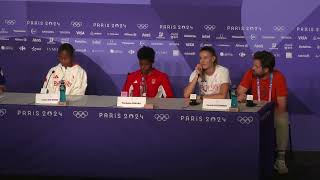 Marileidy Runs To Olympic Record in 400m at Paris 2024 Press Conference [upl. by Gnim]