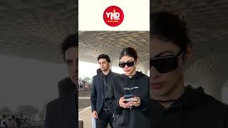 Mouni Roys Stunning Airport Look – Spotted at Mumbai Airport [upl. by Oeak]