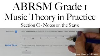 ABRSM Grade 1 Music Theory Section C Notes on the Stave with Sharon Bill [upl. by Rednasyl]