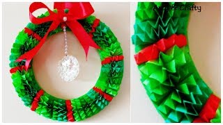 DIY Christmas Wreath How to make Paper Wreath Christmas Decorations Paper Decoration [upl. by Killarney]