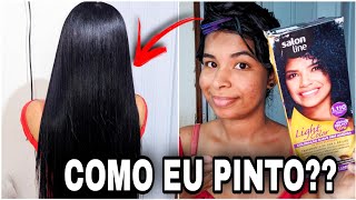 PINTEI MEU CABELO DE PRETO AZULADO🤤SALON LINE [upl. by Ecirtnuahs]