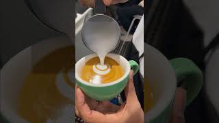 POV Double Tulip Latte Art 🌷🌷 cappuccino latteart shorts coffeelovers [upl. by Asiel]