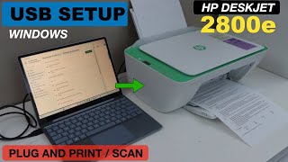 HP DeskJet 2800e USB Cable Setup With Windows Laptop  Direct Printing amp Scanning [upl. by Derraj885]