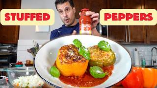 Easy RISOTTO Stuffed Peppers I Eat ALL SUMMER Long [upl. by Wenonah]