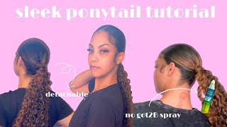 sleek detachable ponytail tutorial quick amp cute [upl. by Faina637]