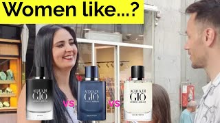 Women react to Acqua di Gio Parfum Profondo and Eau de Parfum [upl. by Creigh]