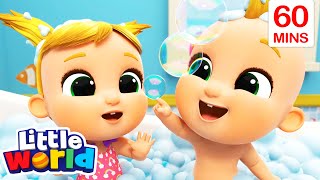 Bath Song  60 Minutes of Kids Songs amp Nursery Rhymes by Little World [upl. by Chemush625]