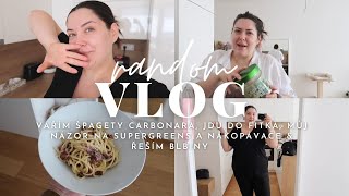 VLOG vařím špagety carbonara fitko můj názor na super greens amp řeším blbiny první část [upl. by Ronn]